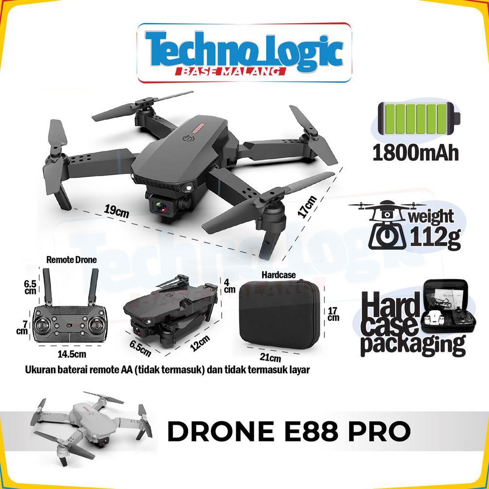 Drone E88Pro 4K Ultrahd Camera Foldable Drone Lipat Single Camera