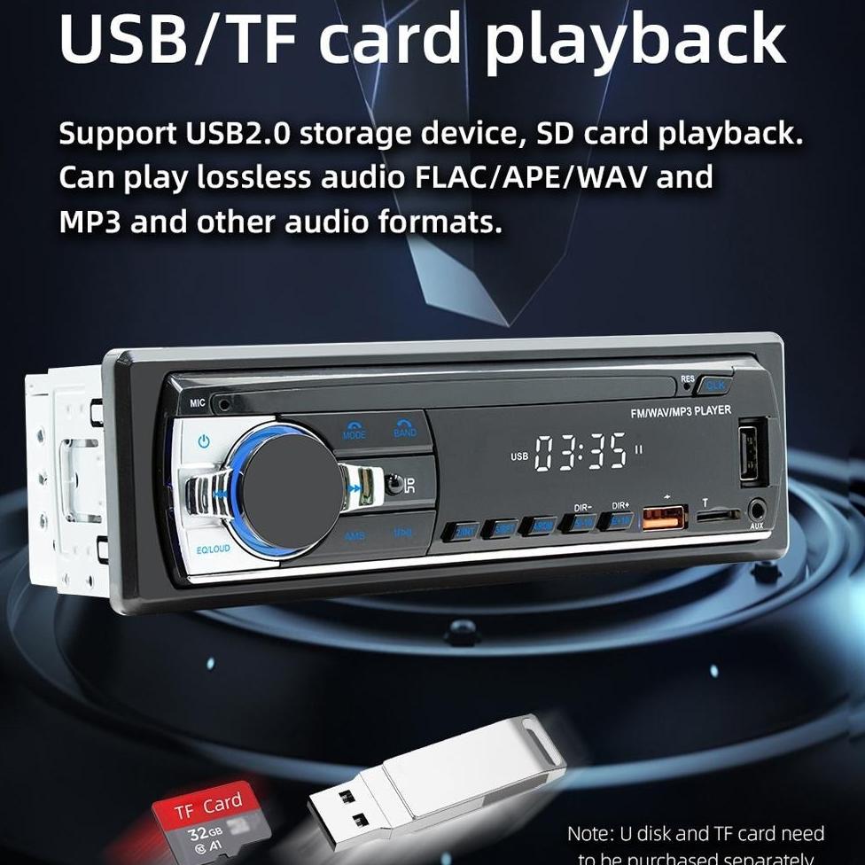 Tape Mobil Truk Bus Alat Berat 24 Volt Bluetooth Usb Fm Radio Model A720 Mp3 Aux Tape Singe Din Truc