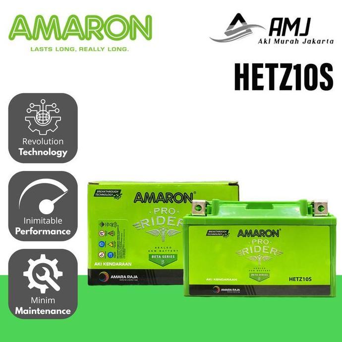 Amaron Aki Motor Ninja 250R / 250RR Mono / New Ninja 250 FI ETZ10S - 9Ah Aki Kering