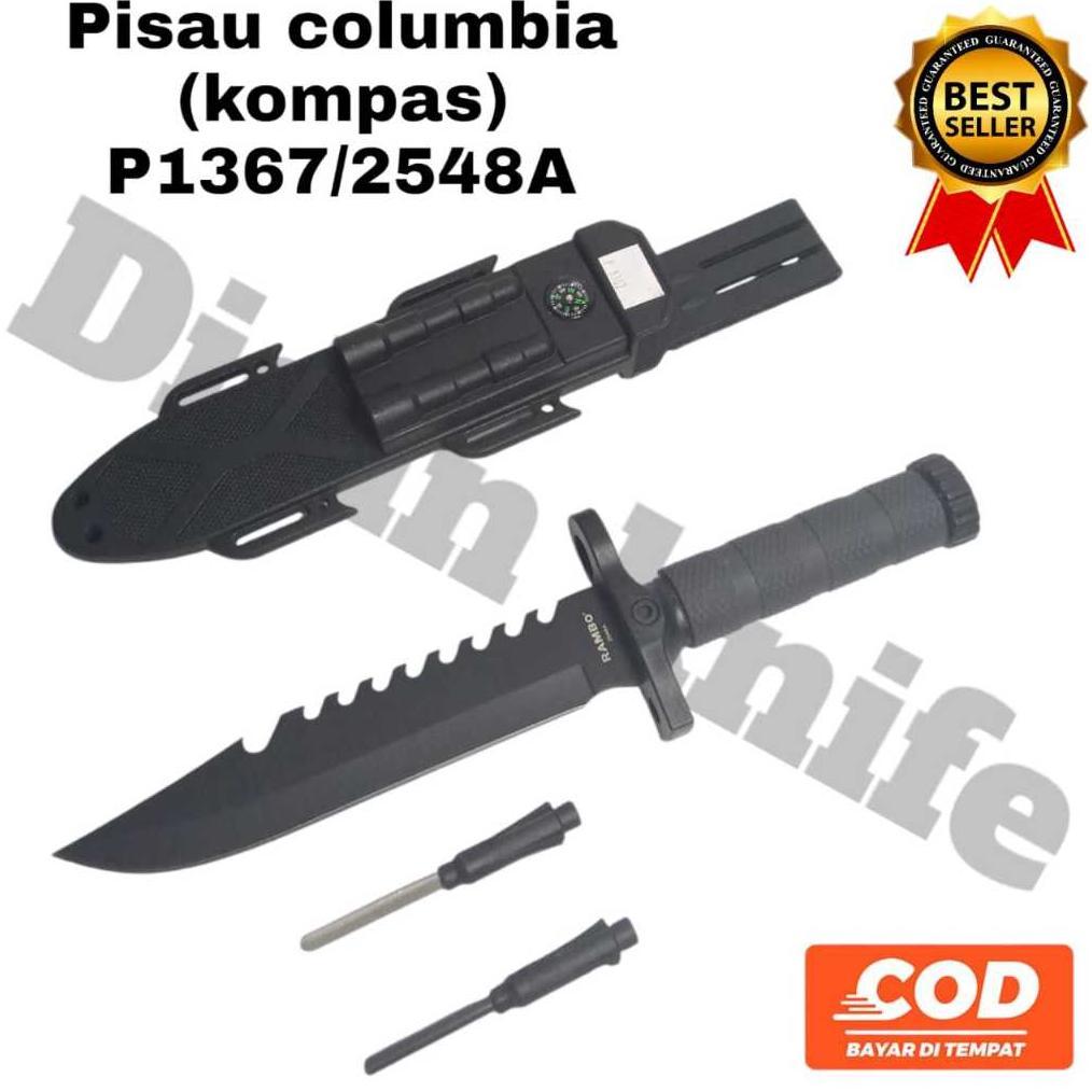 pisau columbia P1367 kompas, pisau columbia 2548A, pisau survival kit terbaik Murah