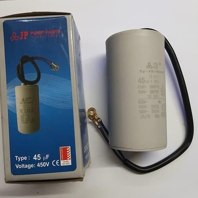 Promo kapasitor 45 mf uf jp 450 volt vac capacitor bulat kabel Diskon