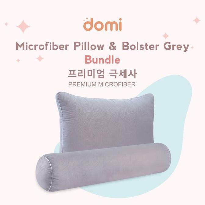 [Promo Bundling] Domi Bantal Microfiber Grey + Domi Guling Microfiber