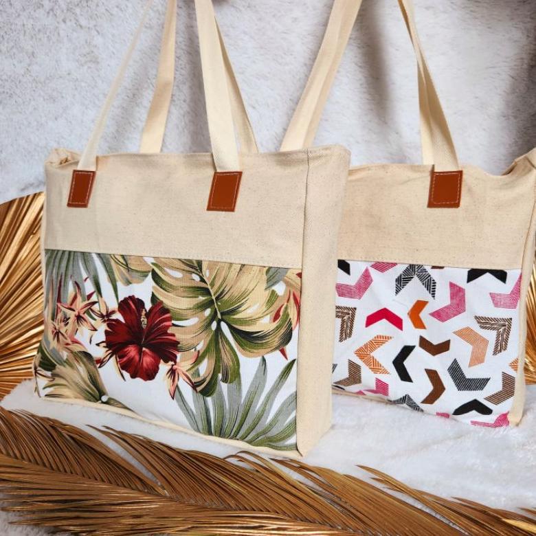 Discount FRESHY - Tote Bag Kanvas Wanita Resleting / Tas Tote Bag Jumbo Ghani