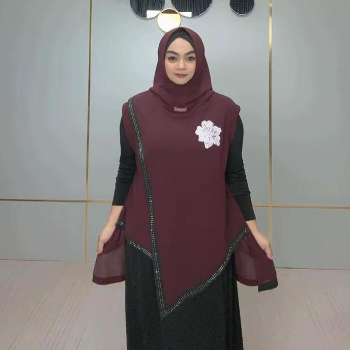 Bagusbanget- Jilbab Tunik Queenza| Hijab Instan | Jilbab Instan | Hijab Tunik| Pesta