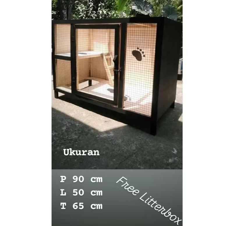 READYY Kandang Kucing Besar Kayu Termurah Dengan Roda