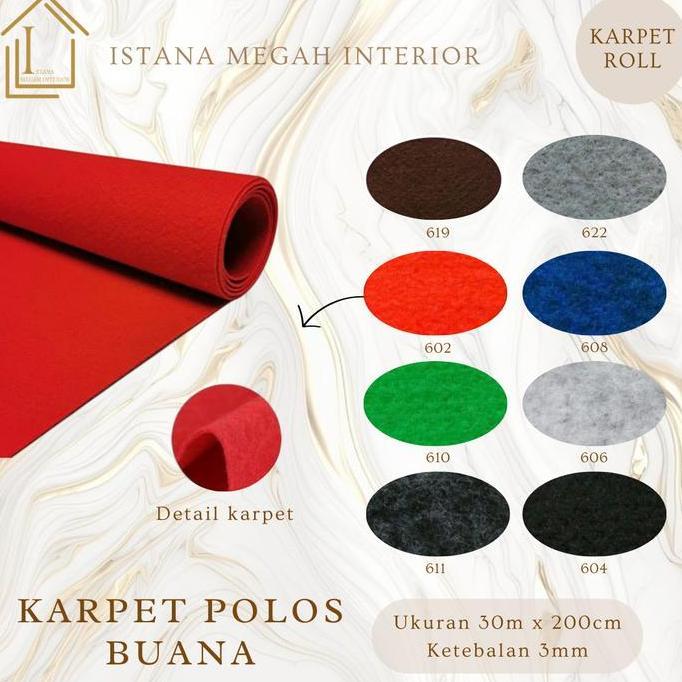 // KARPET BUANA BLUDRU POLOS ROLL ''