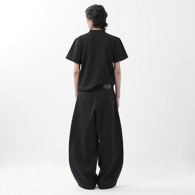 Larisyaa- 'Forma' Wide Black Denim Pants / Celana Panjang Bahan Denim / Celana Unisex