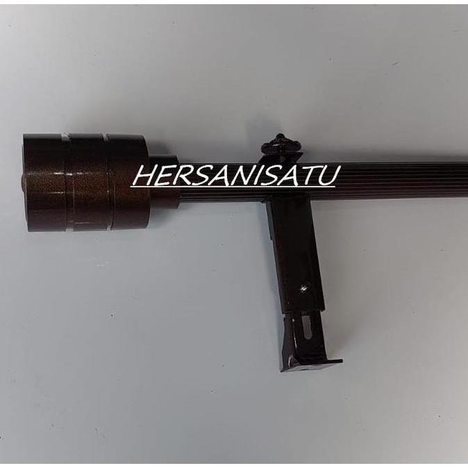 Impian- Hersanisatu Besi Gorden 1 Meter Full Set Batang Hordeng Pintu Jendela Kayu Dipasang Di Dindi