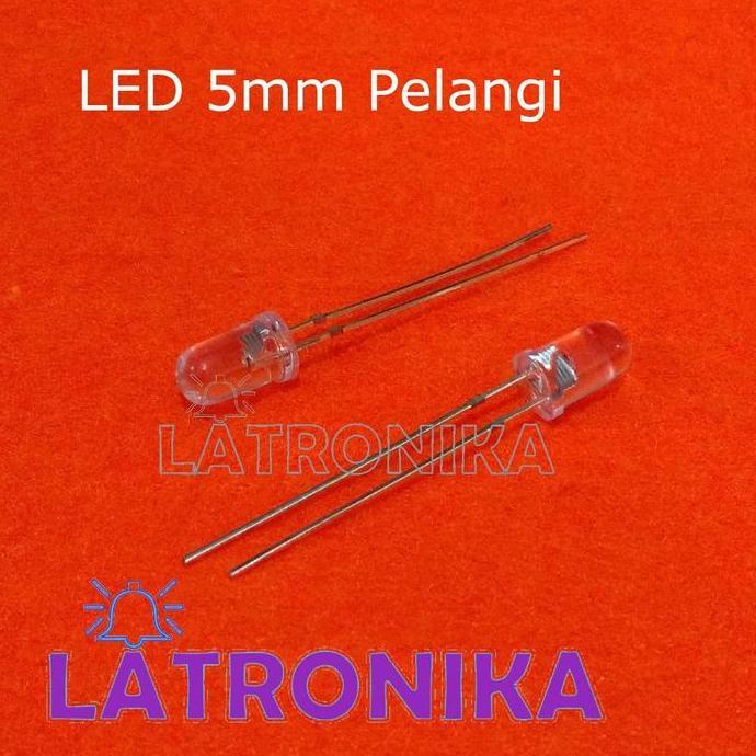 Lansungkirim- 100Pcs Led 5Mm Led Pelangi 2 Kaki Flash Kedip Berubah Warna Warni Rgb Disco 100 Buah