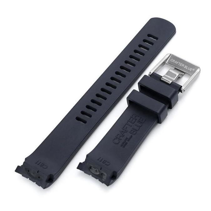 22mm CRAFTER BLUE CB11 Rubber Strap HITAM for Seiko 5 SRPD SKX007