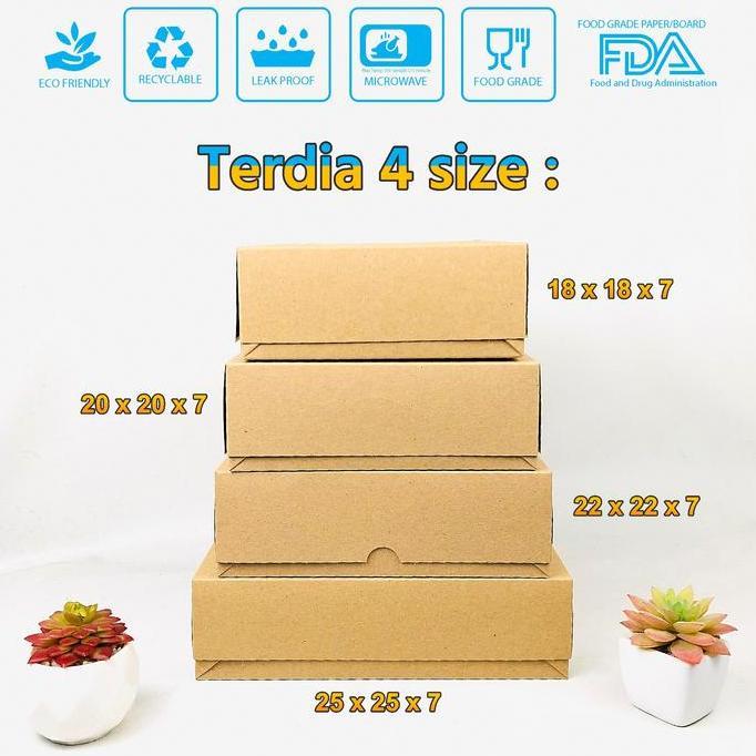 Iyakok- (Isi 20Pcs) Dus Box Bolu 22X22X7 / Dus Nasi Catering 22X22X7 / Dus Kue 25X25X7 / Dus Bolu 25