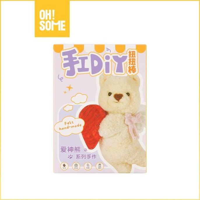 OHSOME - DIY Wool Kit Boneka Kerajinan Tangan Bahan Felt Beruang dan Kucing - Wool Felt Handmade Kit