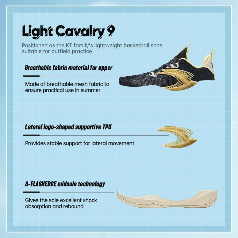 NEW DEALS ANTA KT Light Cavalry 9 Sepatu Basket Pria Sports Sneakers Men Basketball Shoes 1124E1610