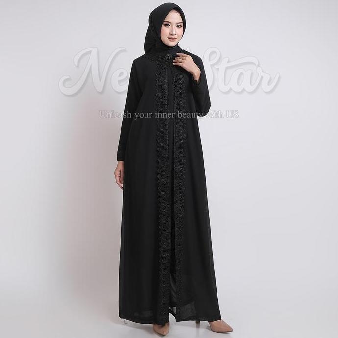 NewStar - Gamis Putih Lebaran 2026 Terbaru Baju Muslim Wanita Dress Madinah Mewah Simple Elegan Abay