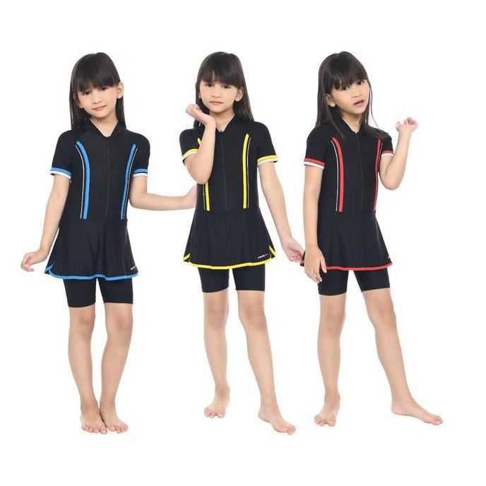 PROMO WUWUNGMAS - Baju renang anak perempuan one set 5-16 tahun Baju renang rok anak anak baju renan