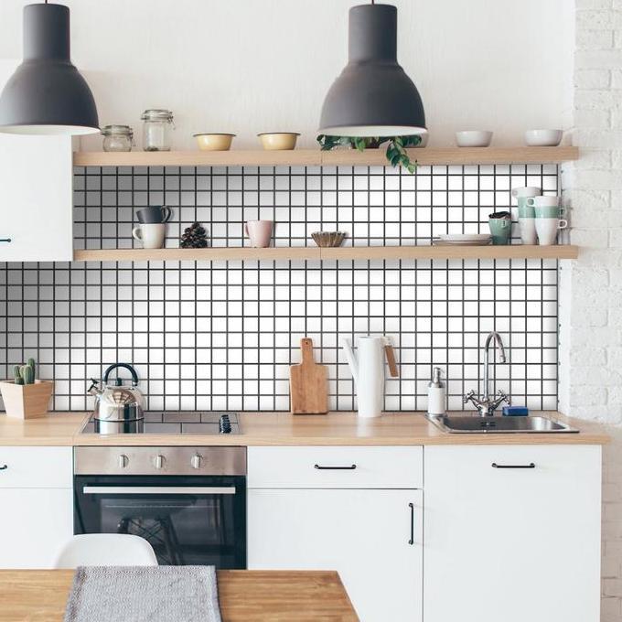 Stiker Tegel Dinding Dapur / Sticker Backsplash Motif Kotak