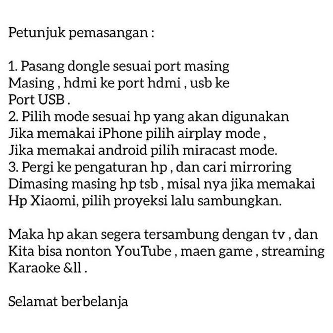 ANYCAST DONGLE MIRACAST ( ALAT UNTUK MENYAMBUNGKAN HP KE TV LED ) PENYAMBUNG PENGHUBUNG HP KE TV