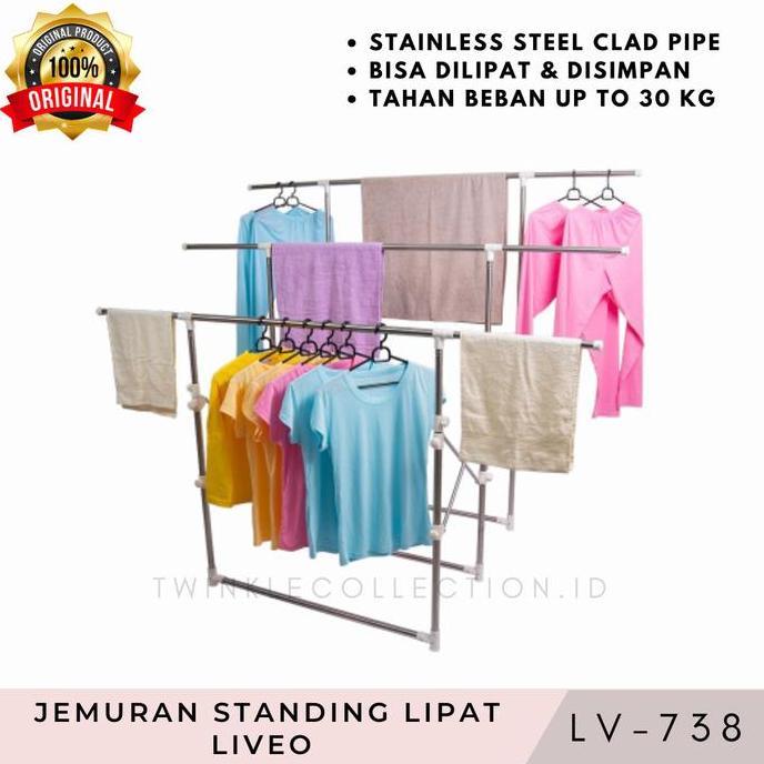'' LIVEO JEMURAN BAJU STAND LIPAT LV738 - TELESCOPIC IN ROW HANGER LV 738 //
