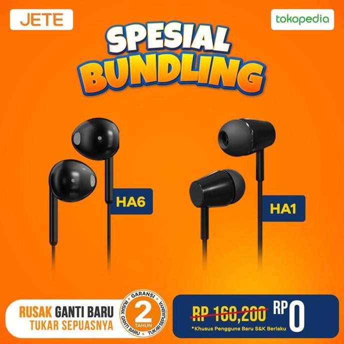 Promo BUNDLING Headset JETE HA1 +Headset JETE HA6 Diskon