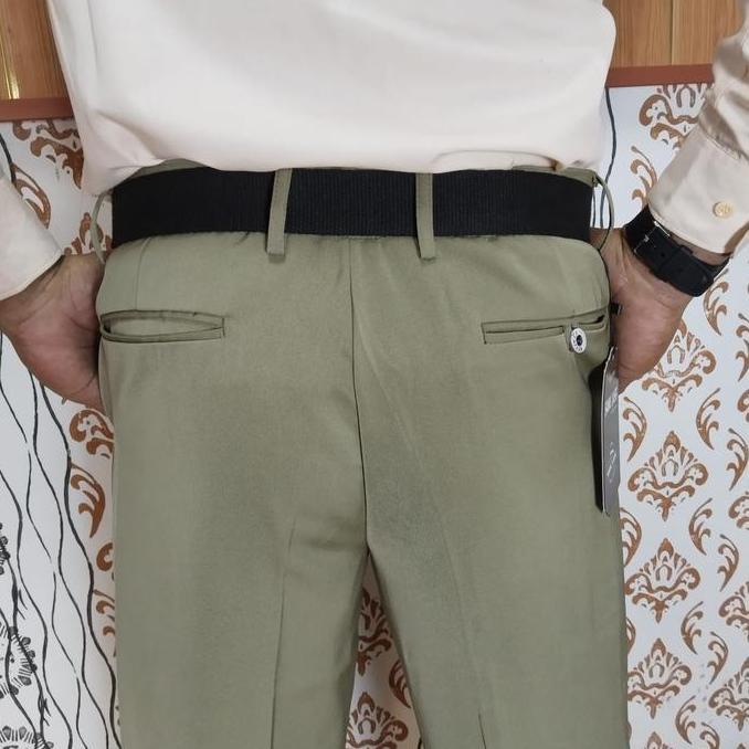 Gratis Ongkir Celana Kantor Formal Kerja Bahan Pria Slimfit Nyaman Panjang Lembut Hitam Kain Katun -