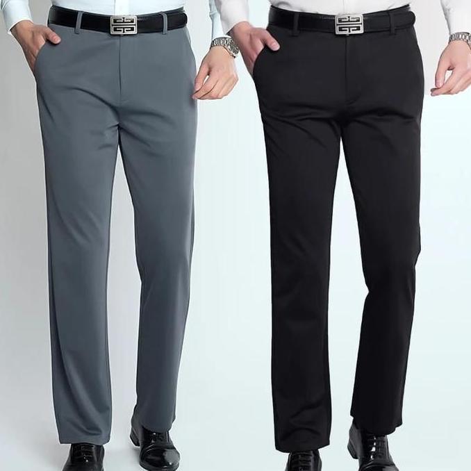 Promo  Celana Formal Reguler Twis Semi Bagy Hitam Celana Kerja Pria Santai Slim-Fitting Celana  Panj