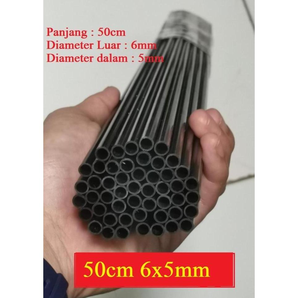 50cm Pipa Karbon Carbon tube 6x5mm 6x5 Diameter OD 6mm ID 5mm Pultrude