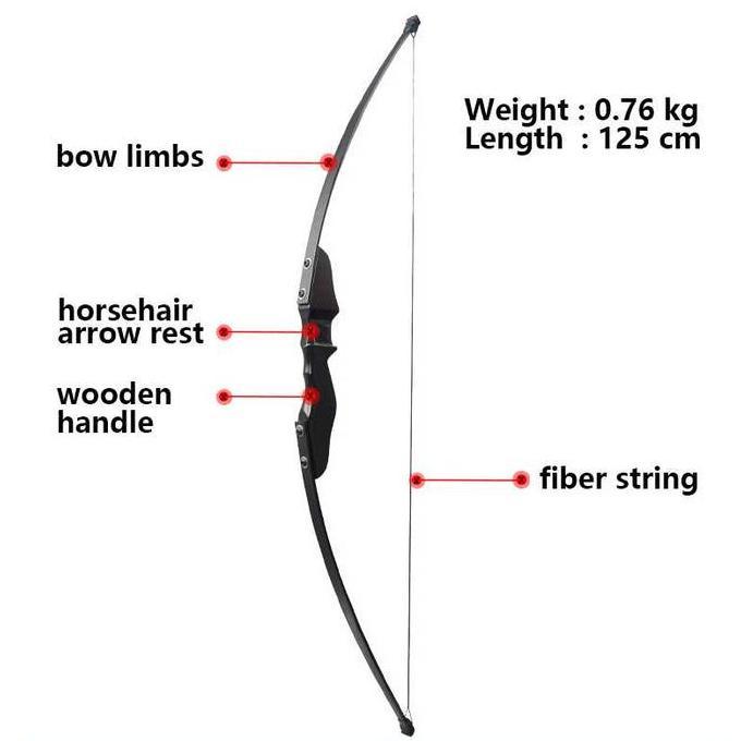 Paket Hobby Busur Panah Aluminium Wood + Anak Panah Fiberglass 6pcs