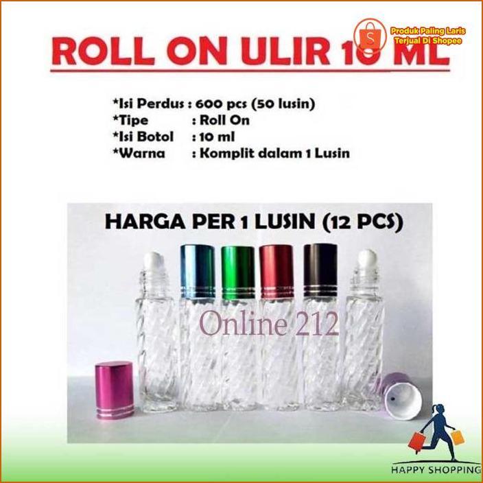 Unik Botol Ulir Parfum Roll On 10Ml Kosong / Botol Sovenir Ulir 10 Ml