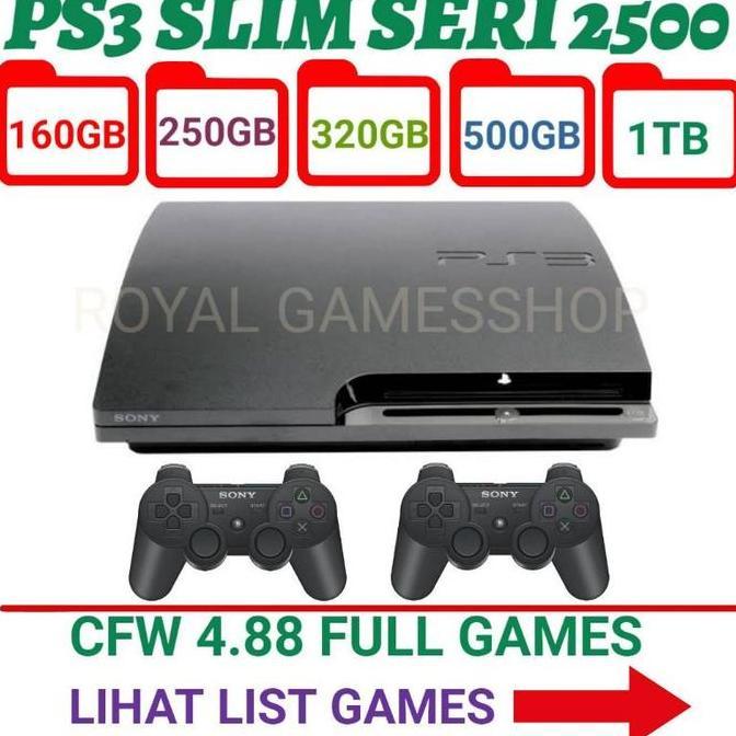 Allthebest- Ps3 Playstation 3 SLIM CFW / Multiman Seri 25xx 160GB -- 500GB + Stik
