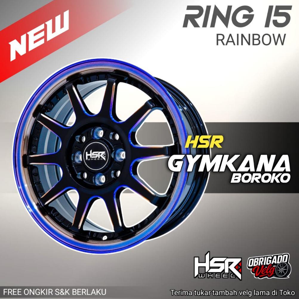 R15 VELG HSR Gymkana Rainbow - Jazz Brio Agya Avanza Ring 15 / HSR OBRIGADO VELG
