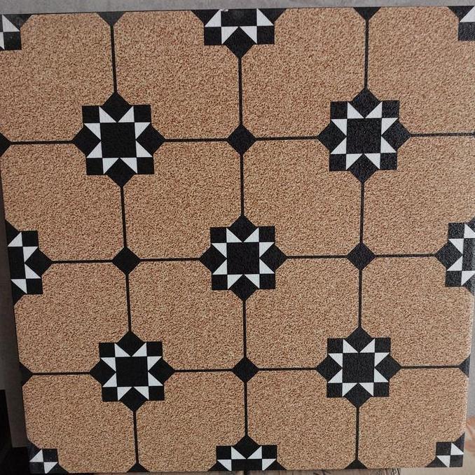 Keramik garasi teras lantai kasar 40x40 cokelat / coklat murah