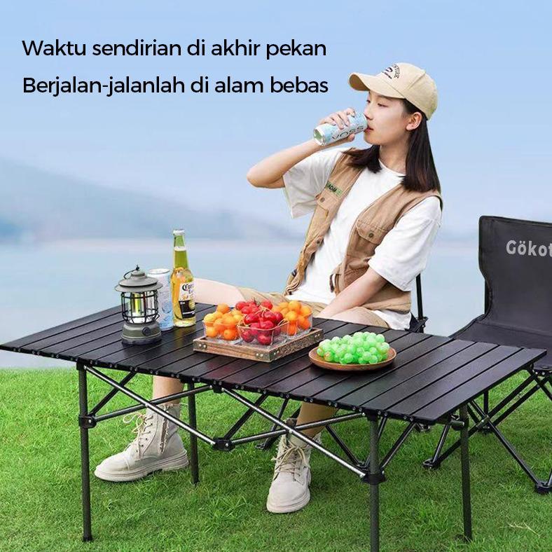 Uhouse Set Kursi Lipat & Meja Camping / Set Perlengkapan Camping Outdoor