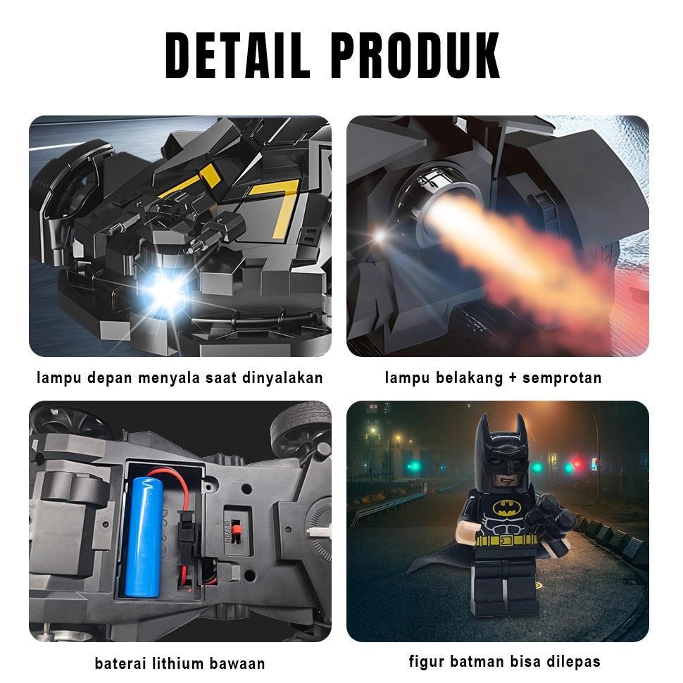 BIG PROMO BOBO Mobil Batman Remote Control RC Sedan Formula Semprotan Lampu High Speed RC Car Mainan