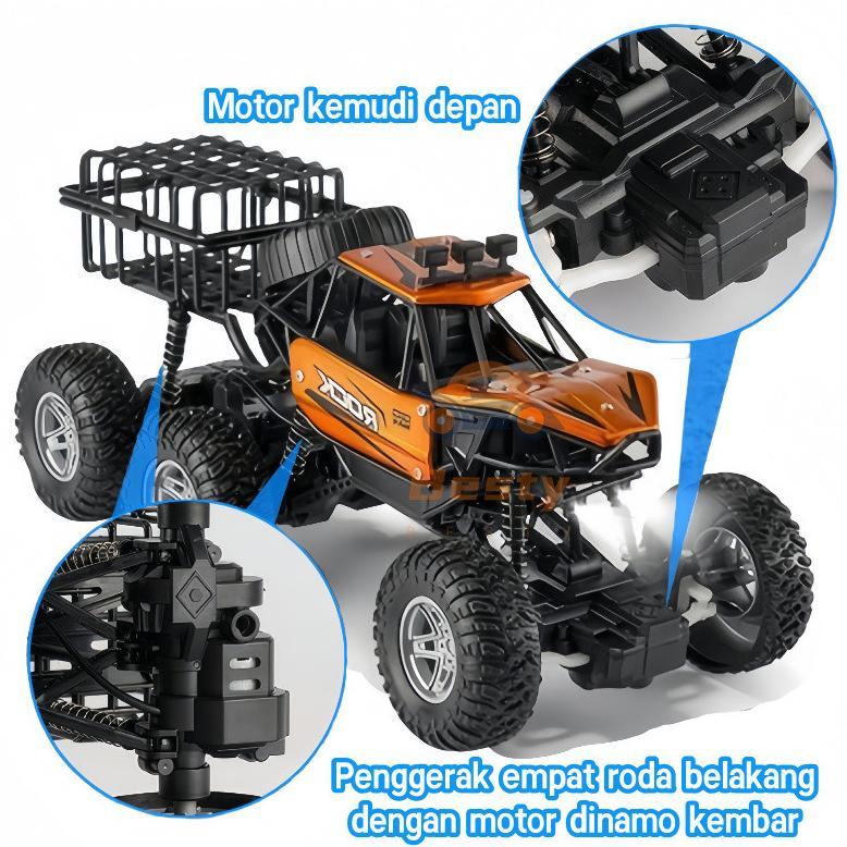 bestpromo besty mobil remote control 4wd mainan rock crawler alloy off-road 6 roda rc off road denga