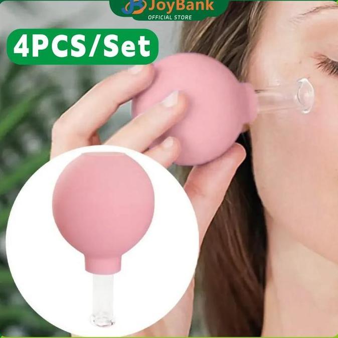 DIONAND Cupping Bekam Wajah 4PCS/Set Facial Vacuum Cup Kaca untuk Lifting Kulit Wajah Perawatan Waja