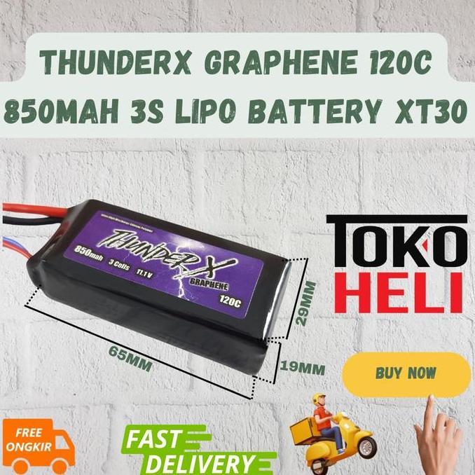 ThunderX Graphene 120C 850mah 11.1V 3S Lipo Battery XT30