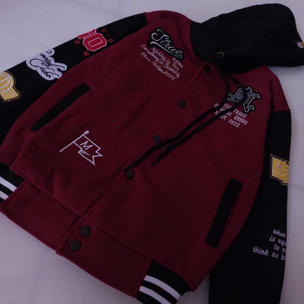 Cuci Gudang Jaket Varsity Baseball Full Bordir - Jaket Bomber Varsity Vintage - Jaket Baseball Pria 