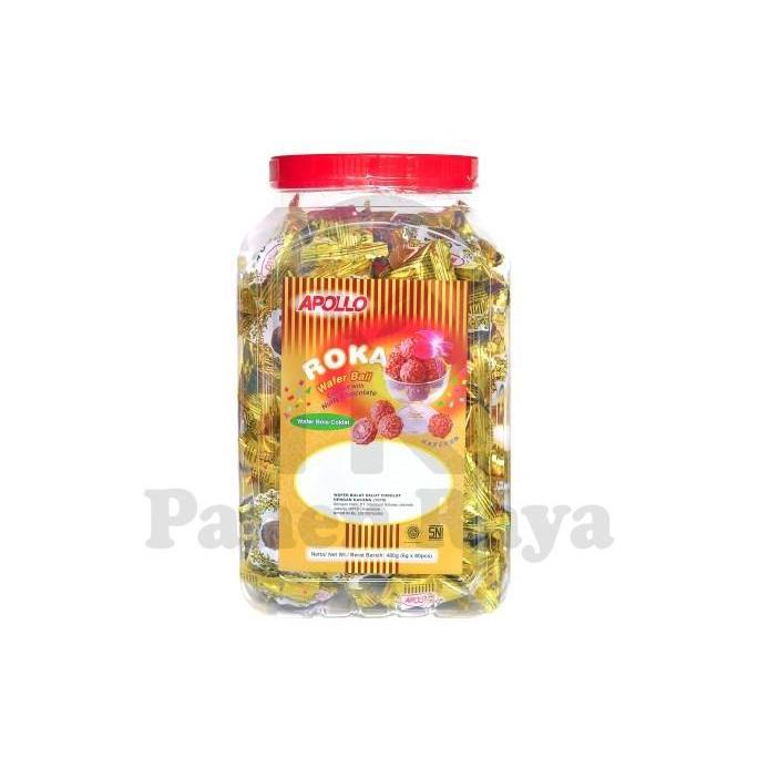 Bestgood- Roka Apollo Coklat Wafer Ball isi 80 Pack Kemasan Toples