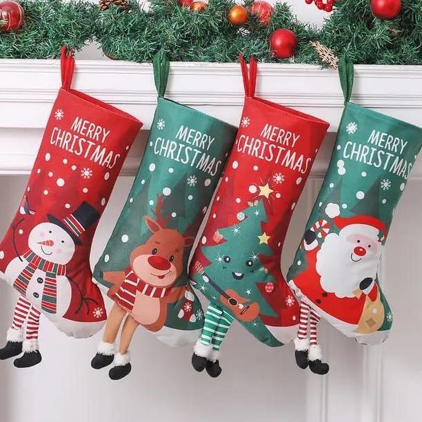 &<&<&<&] Kaos Kaki Gantung Natal Ada Kaki Premium Kaos Kaki Natal Hiasan Dekorasi Natal