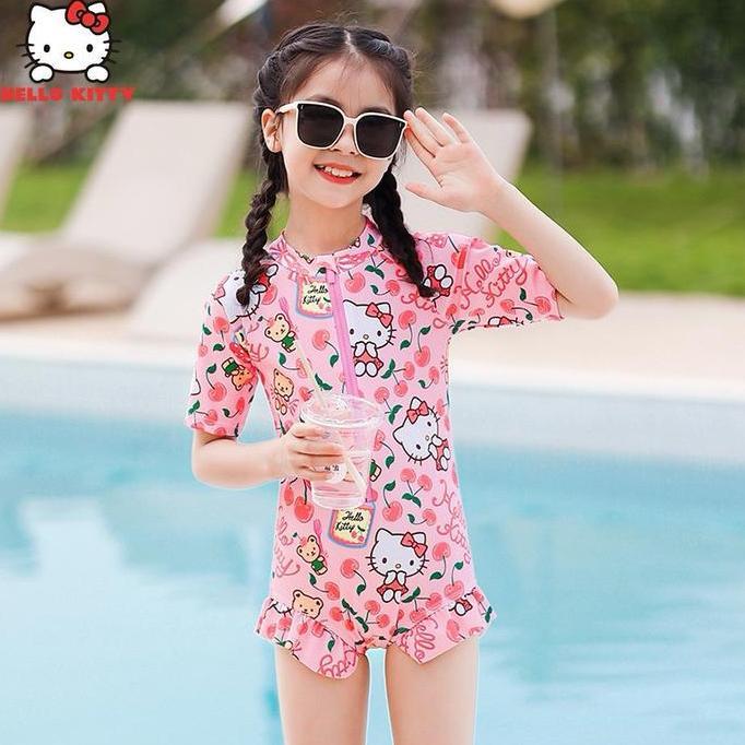 Hello Kitty Cherry Swimsuit | Baju Renang Anak Perempuan Premium | Swimsuit Anak Perempuan