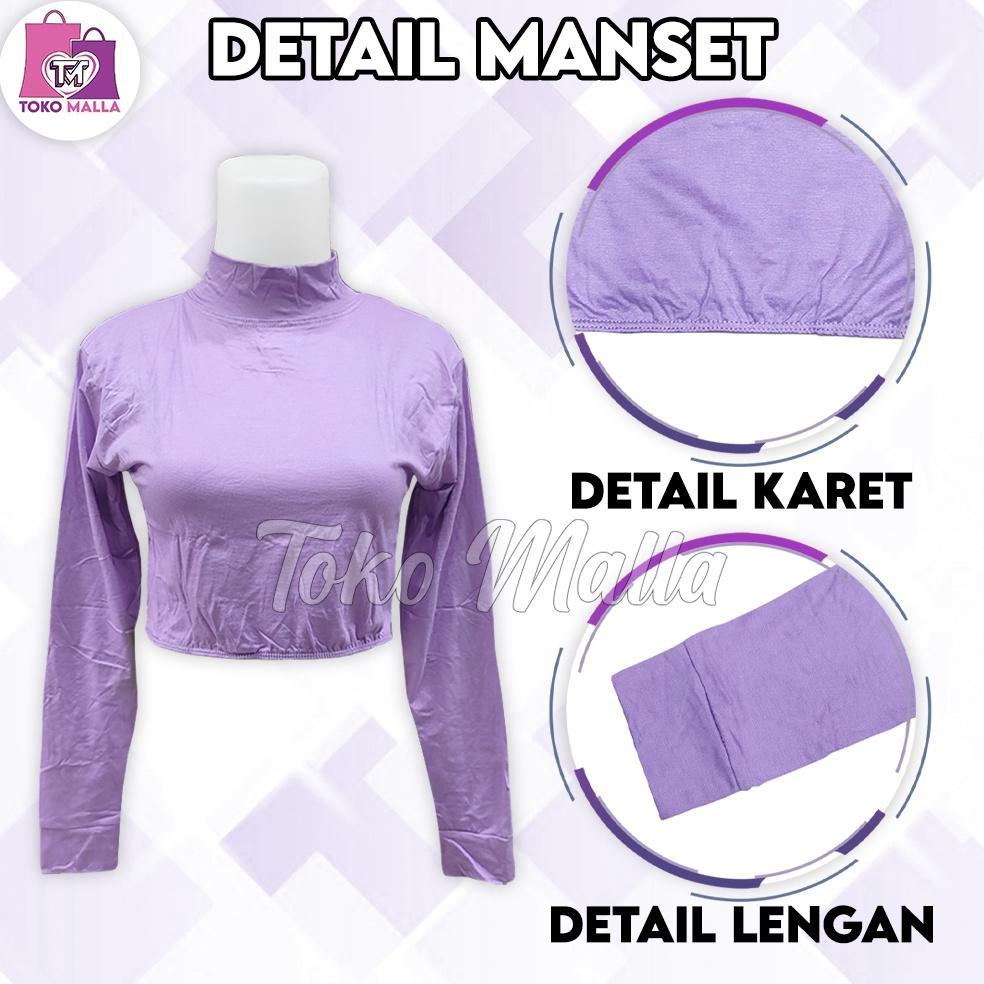 Terbaru Baju Manset Crop Top India Lengan Panjang Wanita Polos Bahan Rayon Spandek Dalaman Perempuan