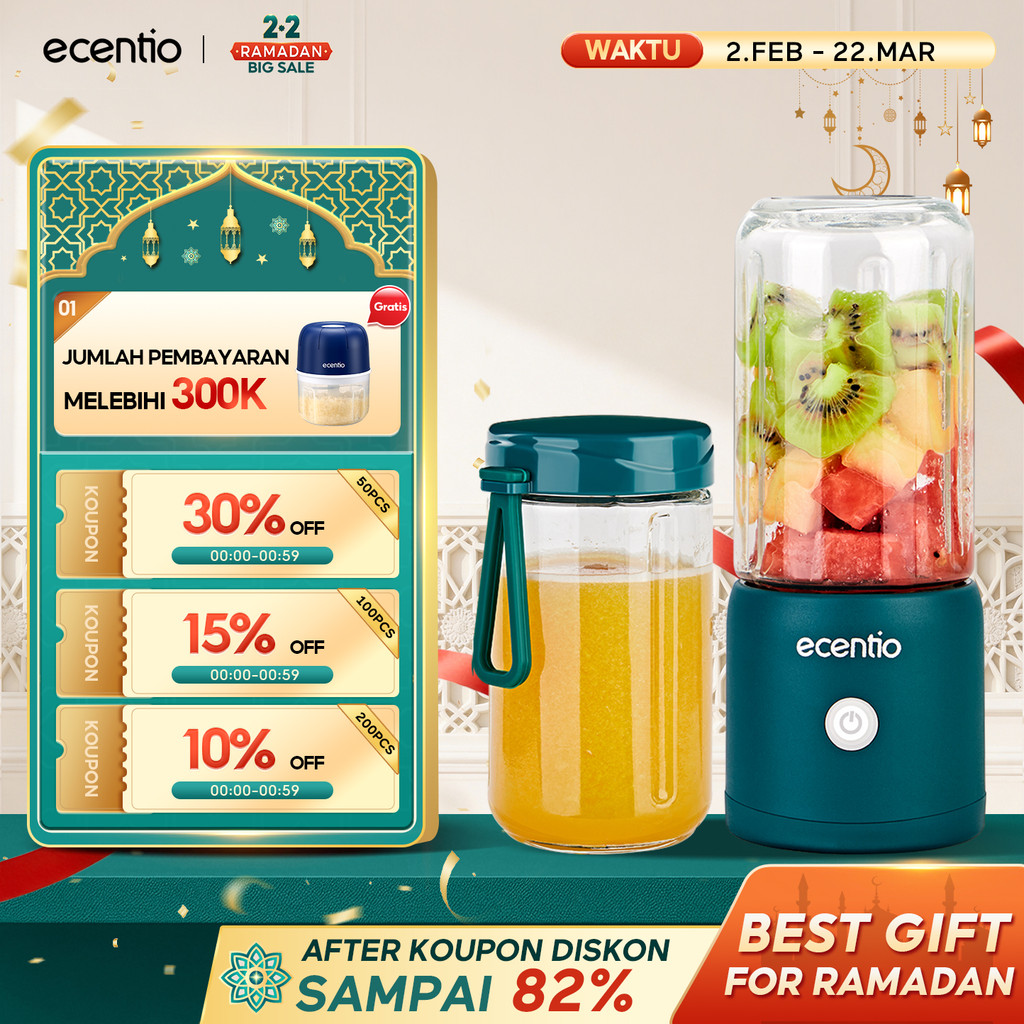 ecentio juicer 8 Mata Pisau blender kapsul 2 Kaca Gelas juicer portable juicer buah tanpa ampas blen