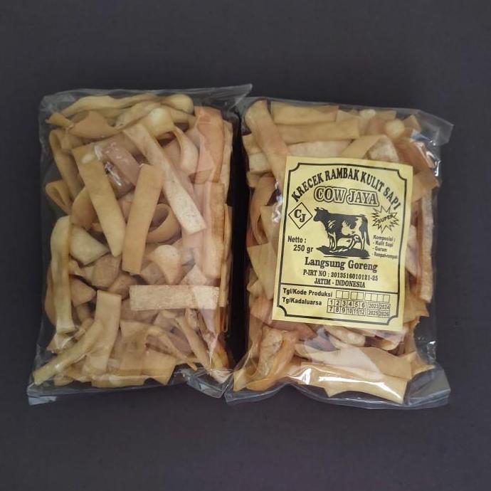 Krupuk rambak/krupuk rambak mentah kulit sapi asli bentuk stik 250 gr
