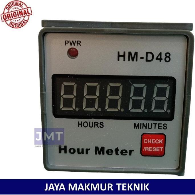Hour Meter Digital HM-D48 Meter Jam Digital HM D48 Pengukur Jam Digital HMD48 1Phase 220VAC 50Hz