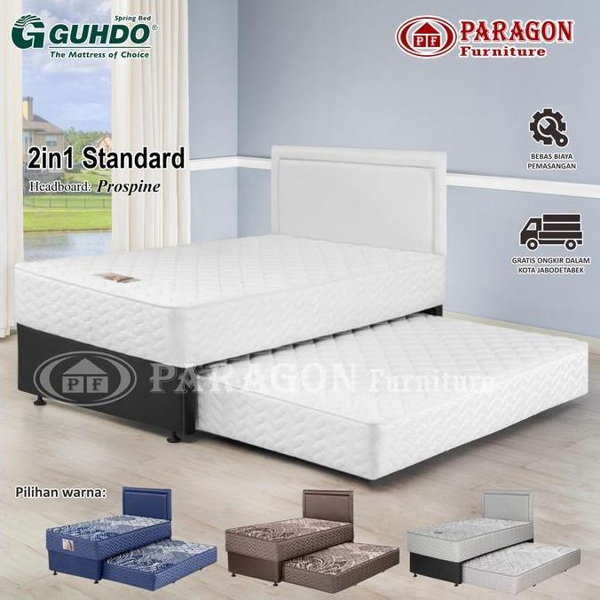 OK SPRING BED 2IN1 STANDARD 160X200 & 100X178 CM HB PROSPINE - FULL SET //