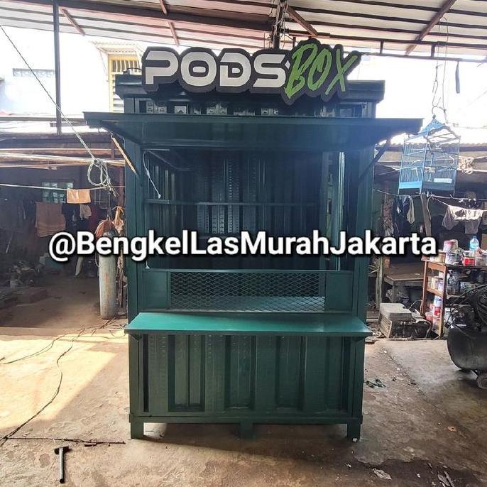 Terlaris Booth Gerobak Container Knockdown Modular 1.5X1.5X2