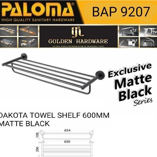 '' RAK TEMPAT HANDUK GANTUNGAN HANDUK DINDING HITAM TOILET KAMAR MANDI //