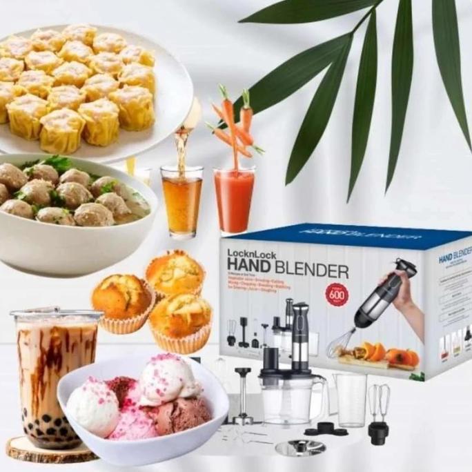 ORITO Hand Blender Mixer 12 pcs Lock n Lock EJM 556 BLK 600W Ori Garansi
