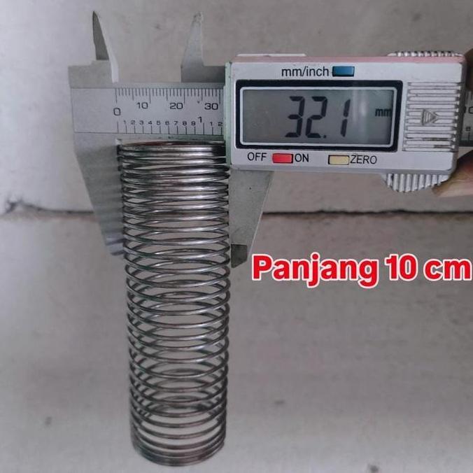 MVRO Per Spring Tekan Baja Tebal 1.5mm  ( id 29mm & od 32 mm )  Panjang 10 cm