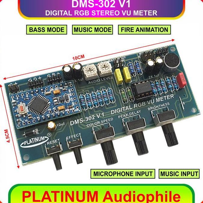SPORTOV Stereo Vu Meter Modul DMS-302 V1 Digital RGB Music Stereo Vu Meter